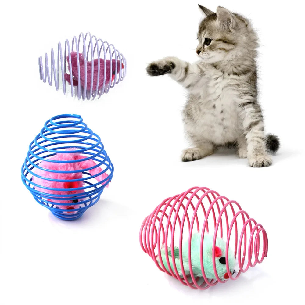 Funny Stretchable Kitten Springs Balls Pet Friendly Supplies