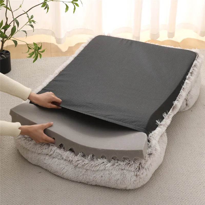 Fluffy Winter Rectangular Bed Pet Friendly Supplies