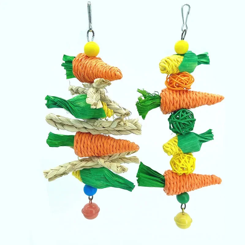 Wooden Bird Cage Hanging Toy - Pet Friendly Supplies