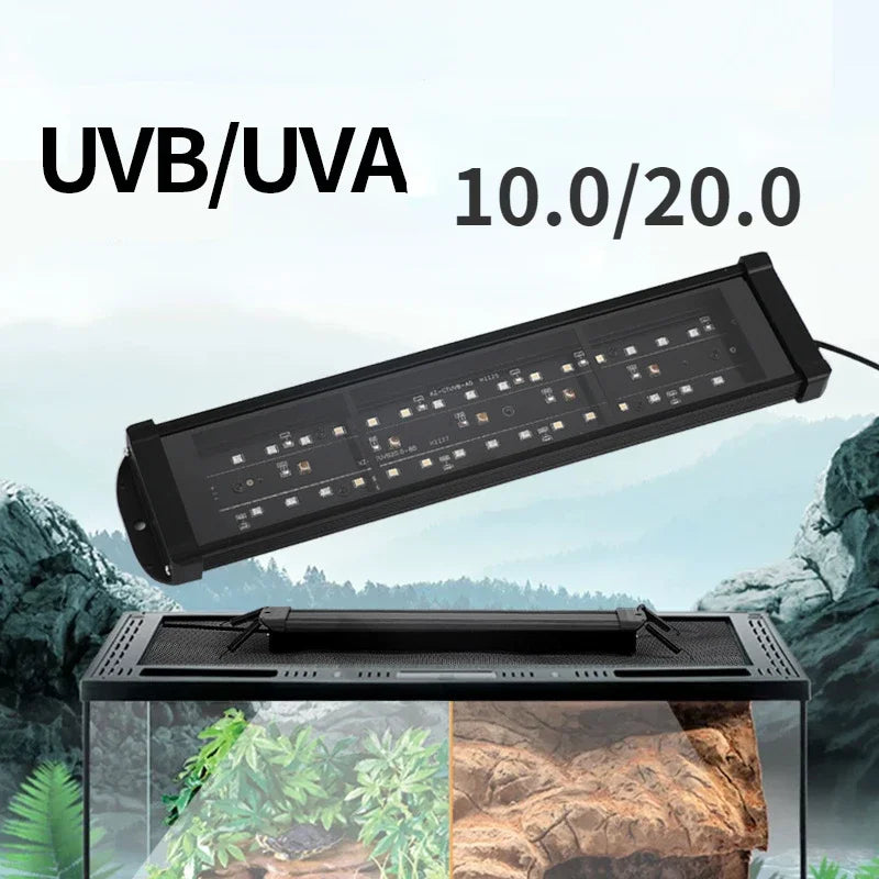 Reptile UVA+UVB Full Spectrum LED UV Lamp 10.0/20.0 Terrarium Lamp for Reptile Vivarium Calcium Supply Pet Friendly Supplies