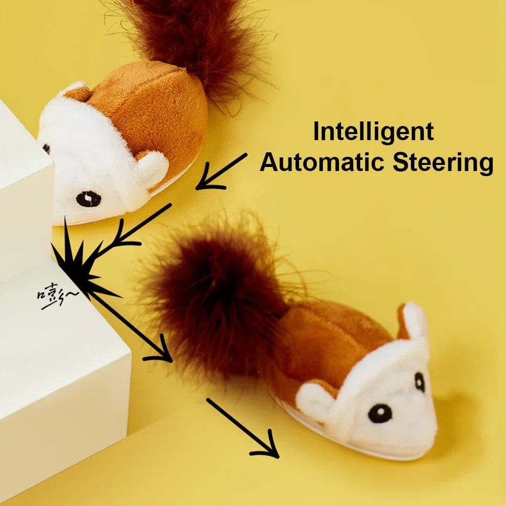 Interactive Running Mouse Cat Teaser Feather Toys Pet Friendly Supplies