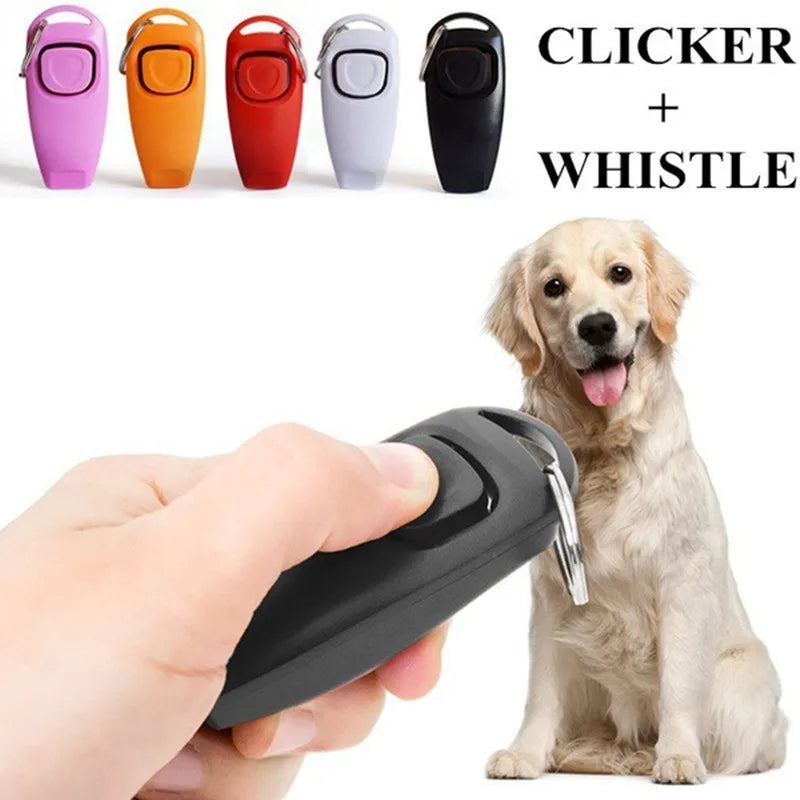 2 In 1 Pet Dog Clicker Dog Training Whistle Key Chain - Pet Friendly Supplies