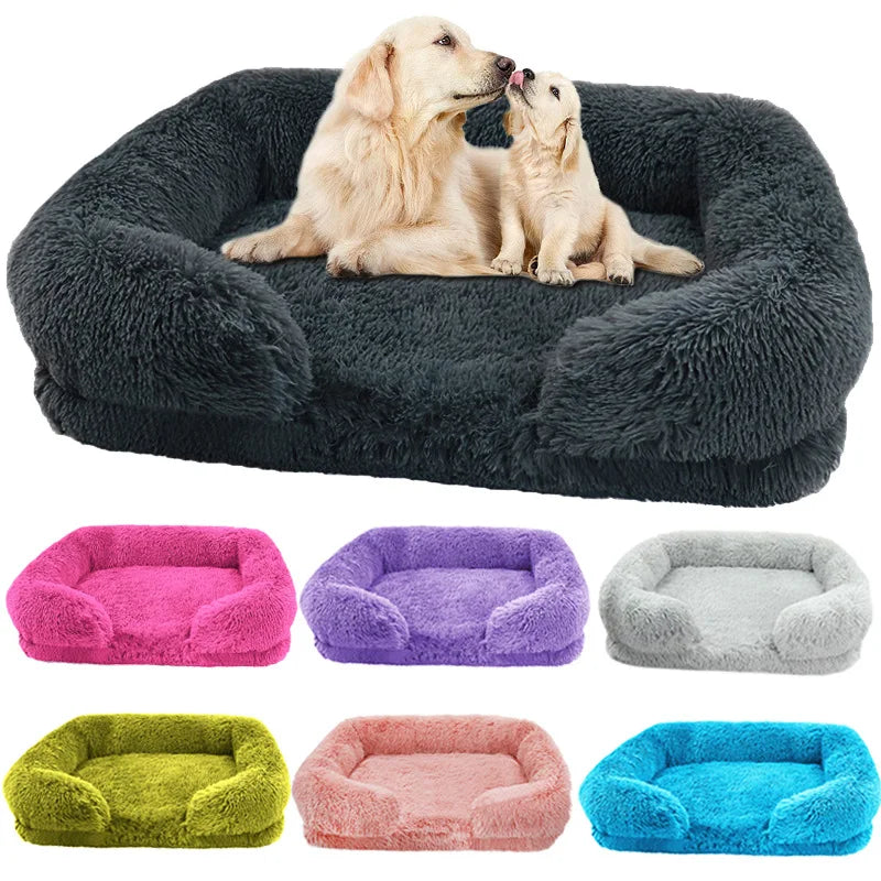 Fluffy Winter Rectangular Bed Pet Friendly Supplies