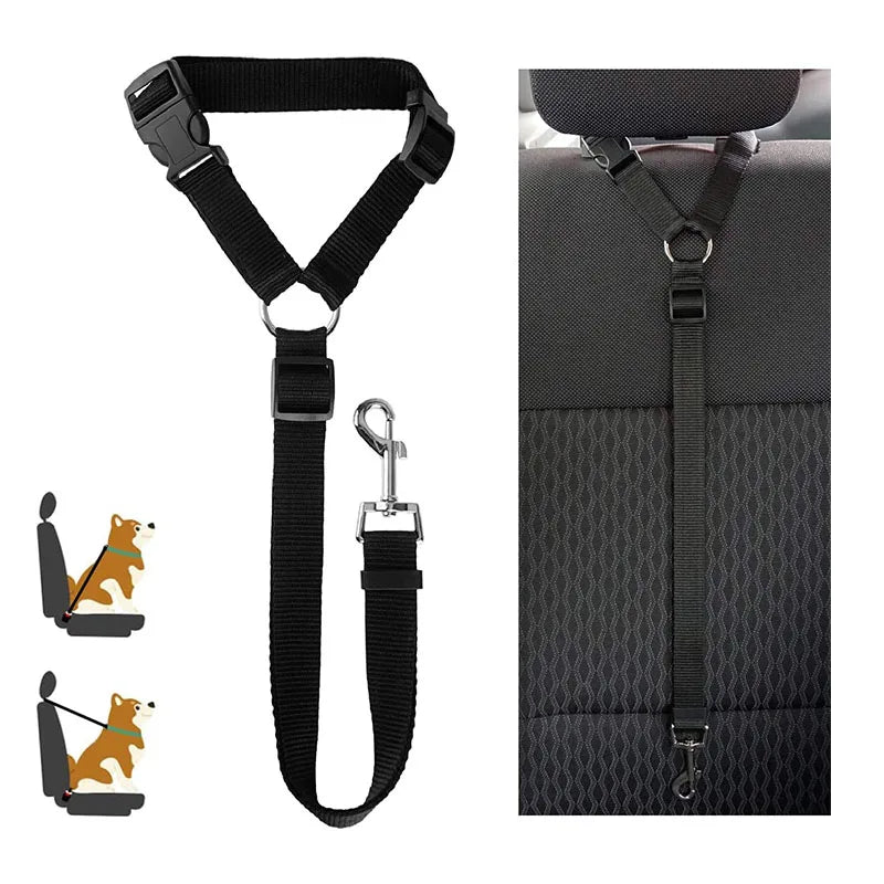 Two-in-one Nylon Adjustable Dogs Harness Backseat Safety Belt Pet Friendly Supplies