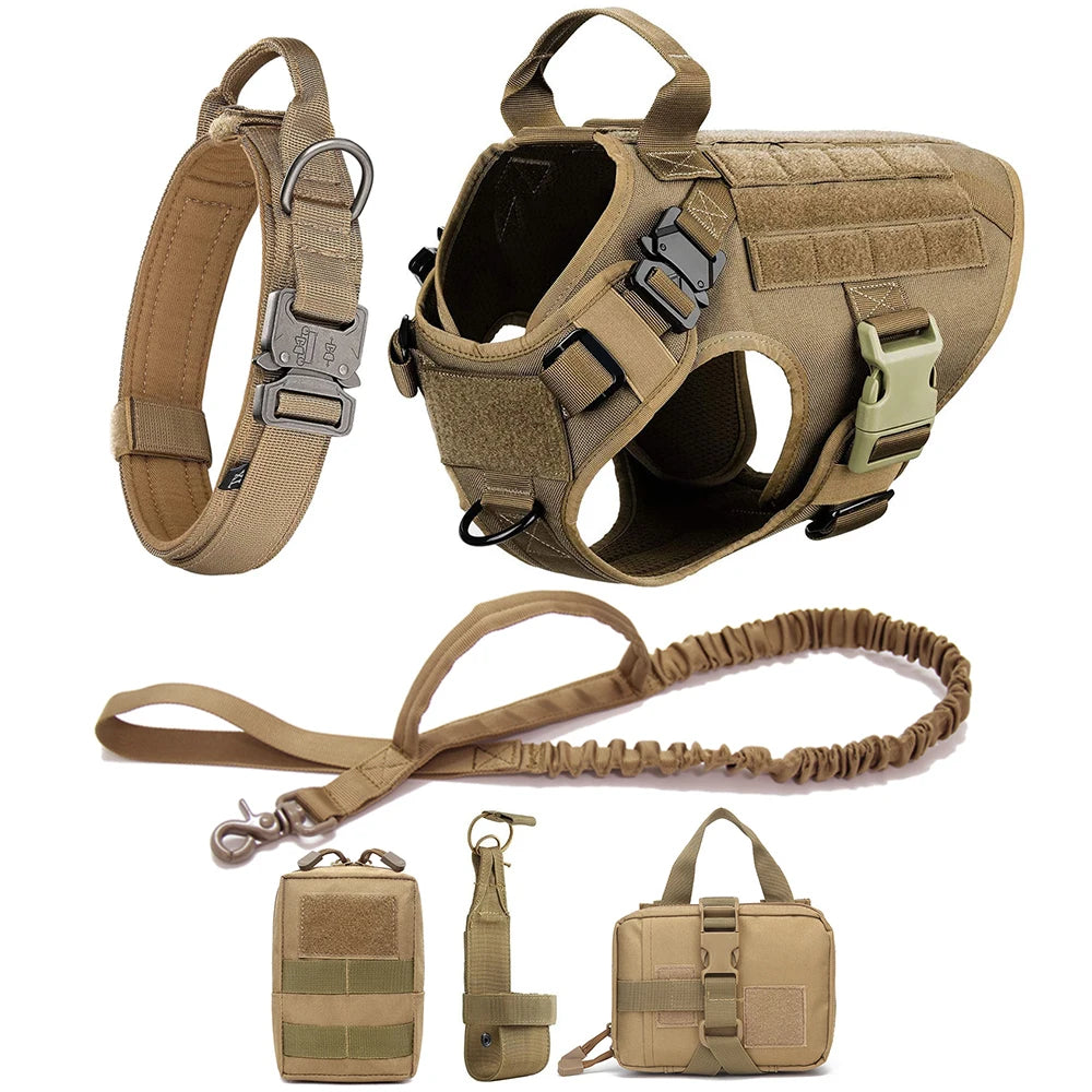 Military Training Dog Harness And Leash Set Pet Friendly Supplies