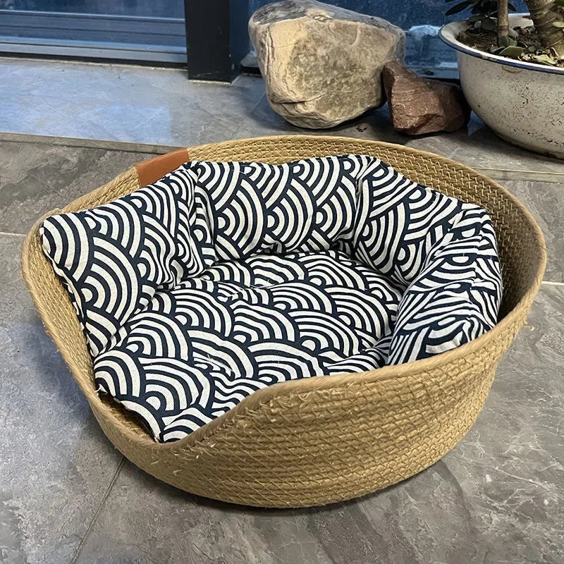 Bamboo Cozy Nest  Basket Pet Friendly Supplies