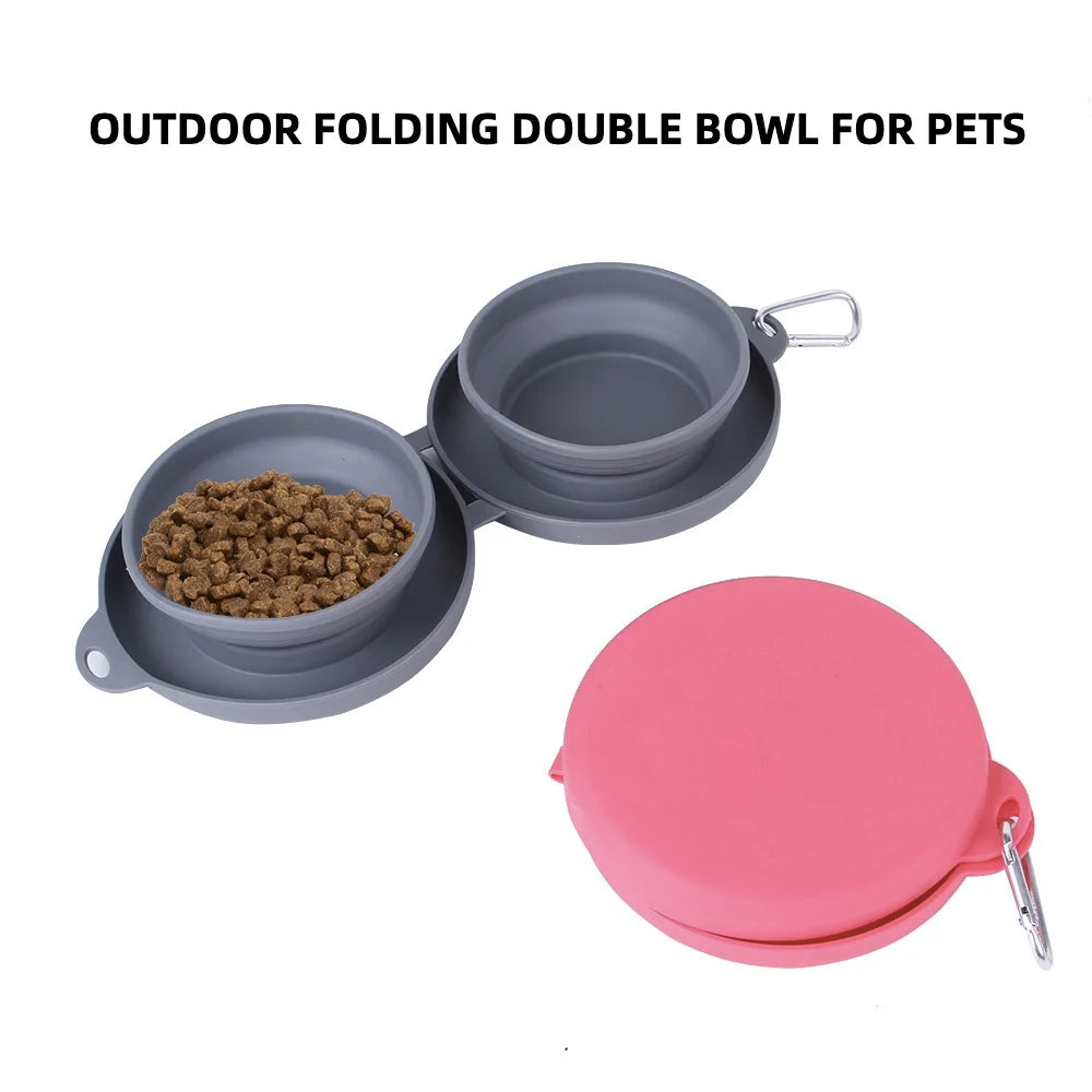 Double-folded Silicone Portable Pet Bowl Pet Friendly Supplies