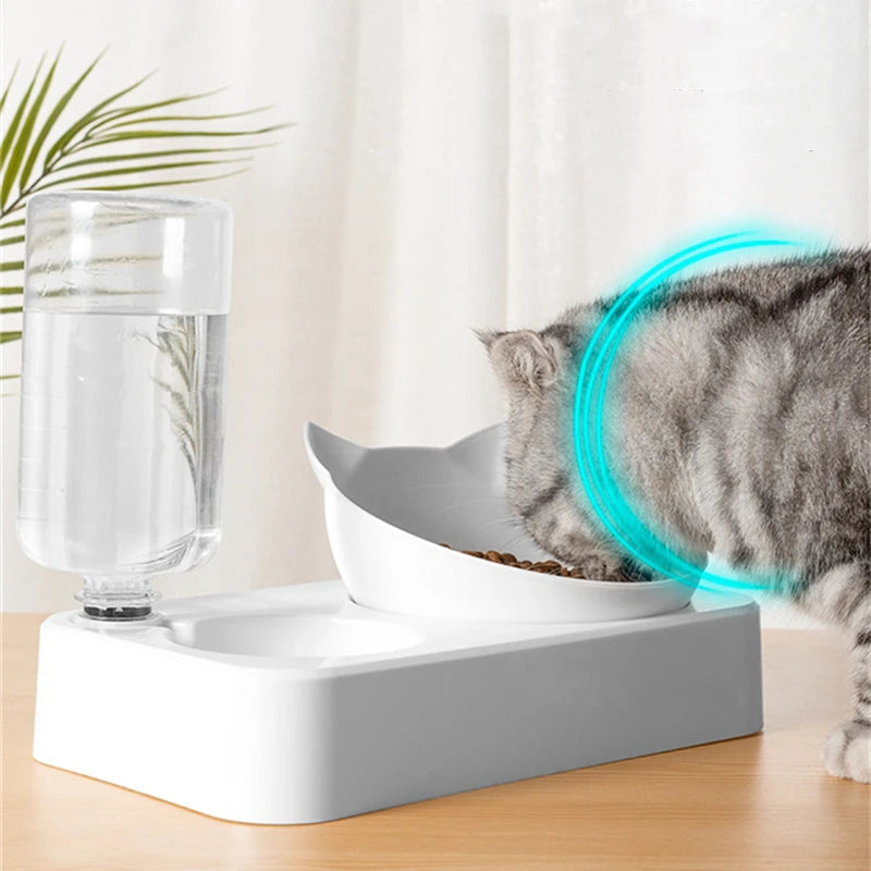 2-in-1 Pet Feeding Bowl & Water Dispenser Pet Friendly Supplies