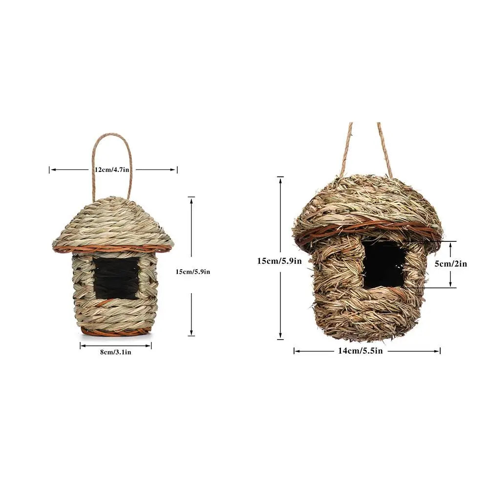 Handwoven Straw Bird Nest Pet Friendly Supplies