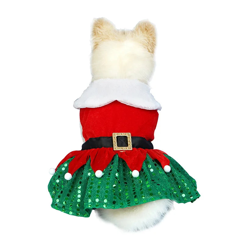 Christmas Dog Party Dress Pet Friendly Supplies