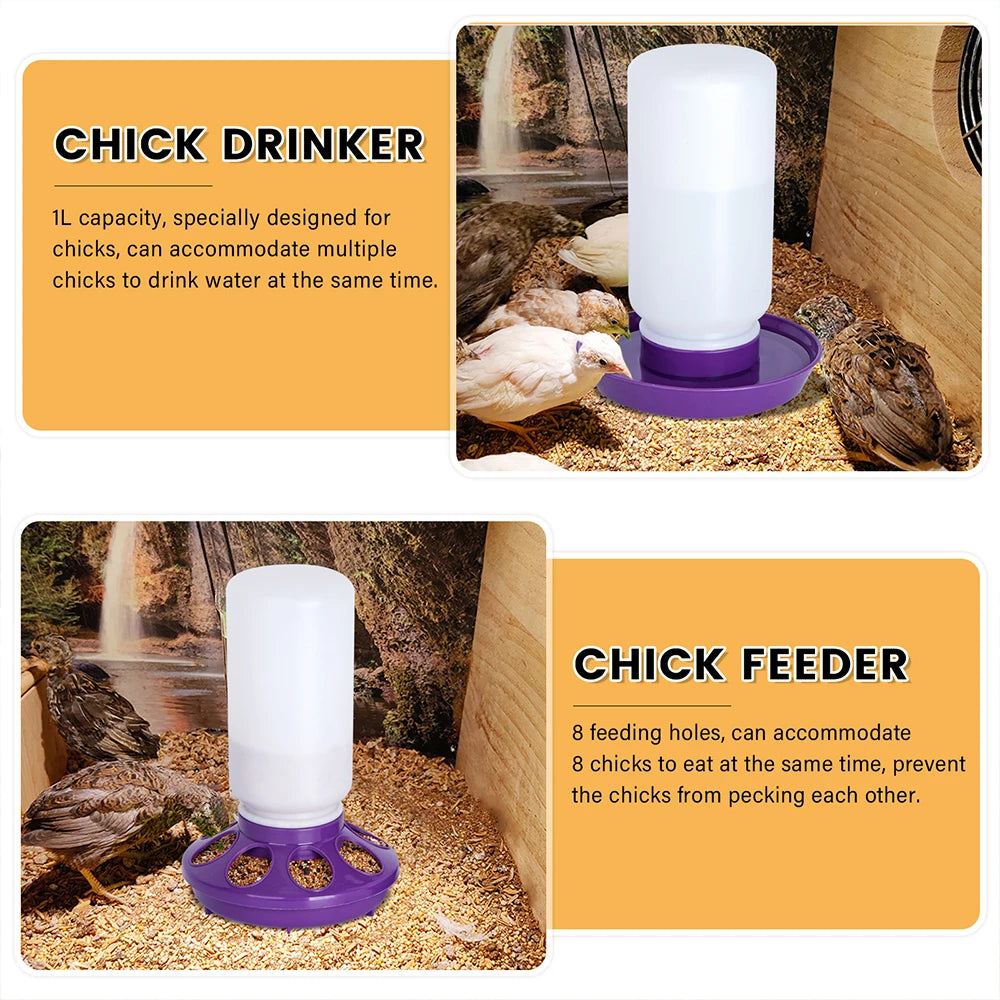 1L Chicken Feeder Bucket Water Fountain - Pet Friendly Supplies