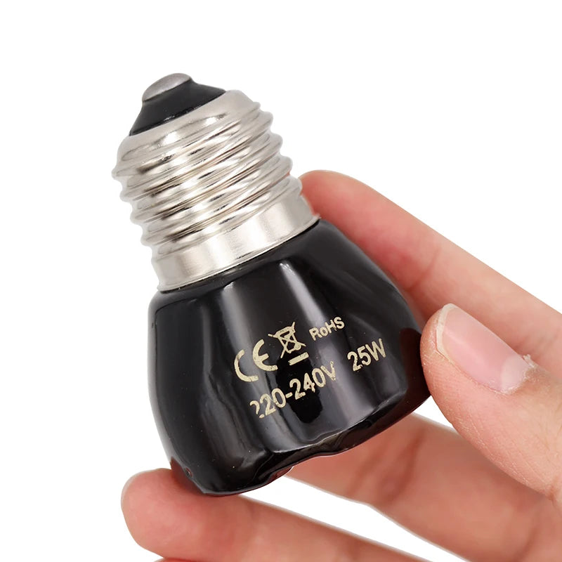 220V Far Infrared Heating Lamp Black Ceramic E27 Pet Warmer Bulb Brooder Chickens Tortoise Lizard Reptile Light - Pet Friendly Supplies