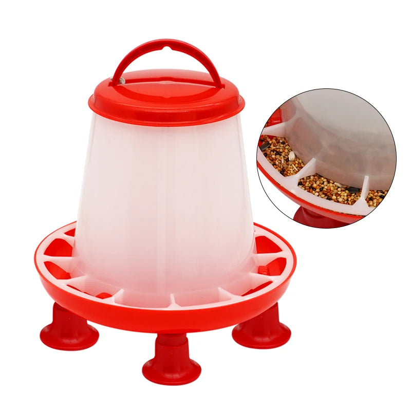 New 1.5kg Chicken Feeder Bucket With Legs.  Poultry Food Fountain - Pet Friendly Supplies