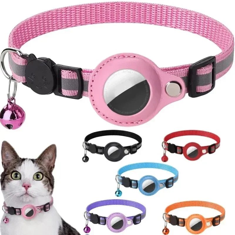 Reflective Anti-Lost Cat Collar With GPS Tracker Protective Case With Bell Pet Friendly Supplies