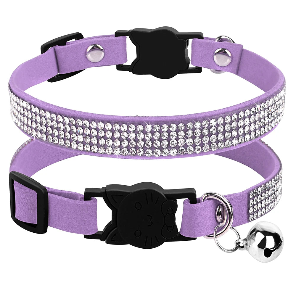 Soft Cat Collar With Rhinestones Pet Friendly Supplies