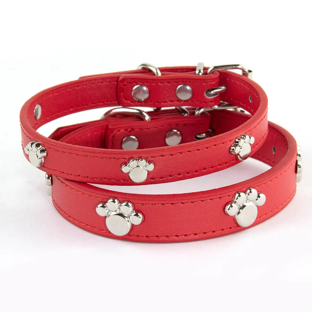 Paw Leather Durable Dog Collars - Pet Friendly Supplies