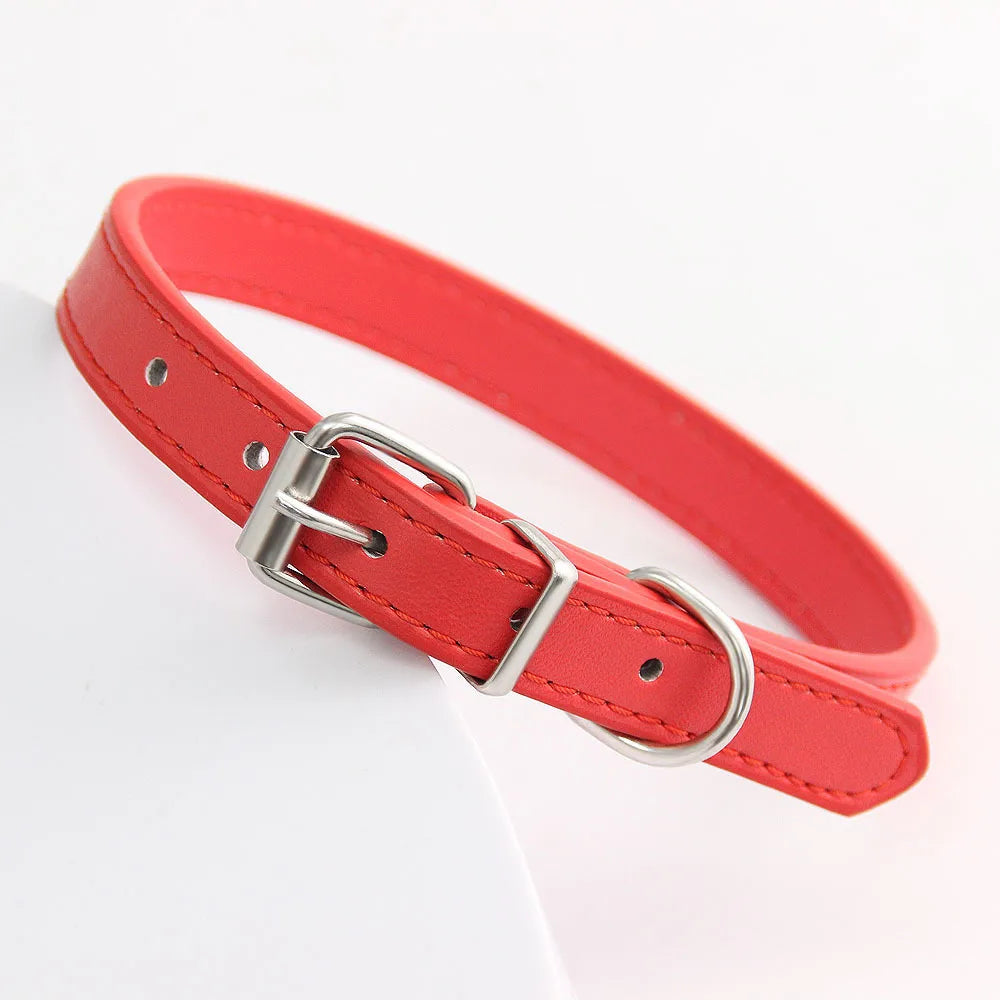 Colorful Leather Cat Collar Pet Friendly Supplies