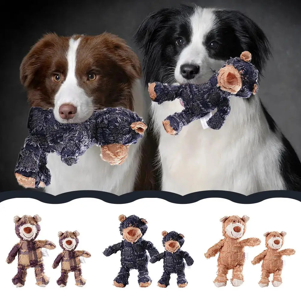 Indestructible Robust Bear Dog Stuffed Animals Chew Toy Pet Friendly Supplies