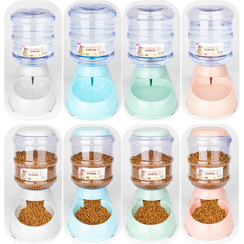 Large Capacity Pet Feeder Bowls & Automatic Water Dispenser