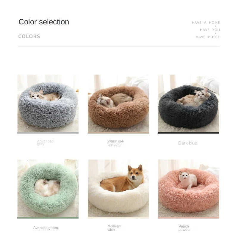 Winter Round Cat Bed Pet Friendly Supplies