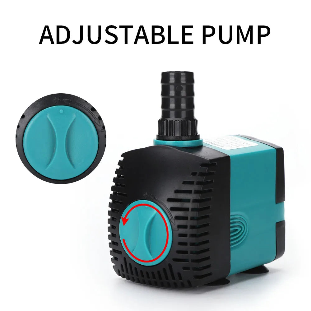 Ultra-Quiet 3-60W Submersible Water Pump Filter Fish Aquarium Water Pump Tank EU US 220V-240V Pet Friendly Supplies