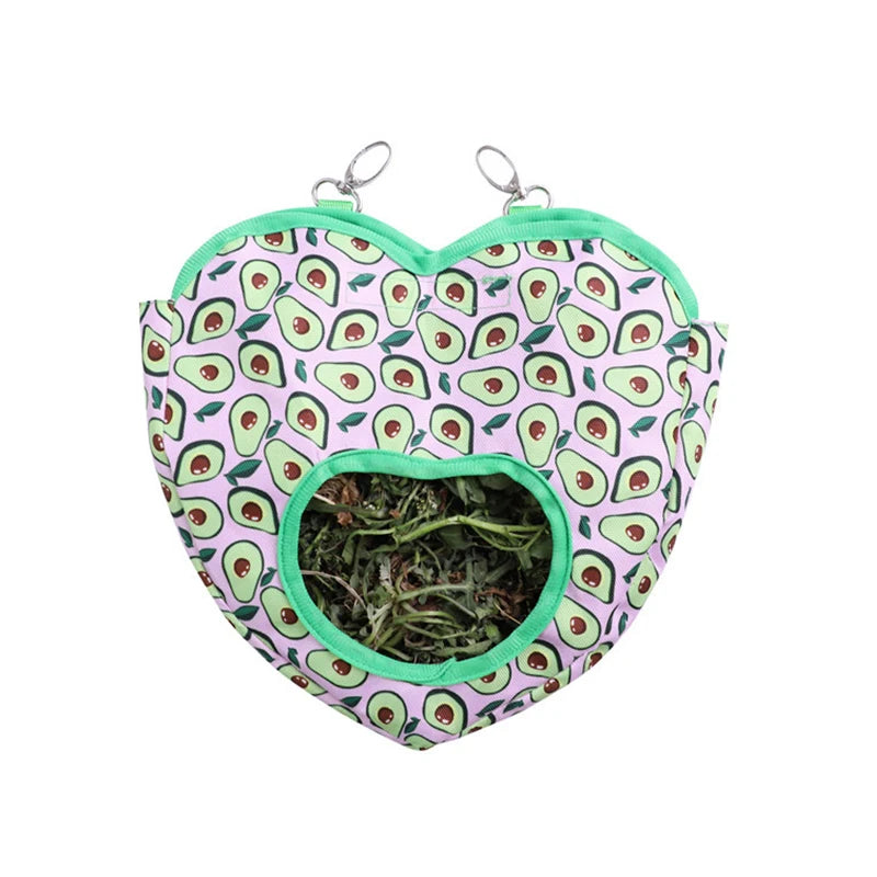 Heart-Shape Hay Bag Hanging Pouch Small Animals Feeder Pet Friendly Supplies