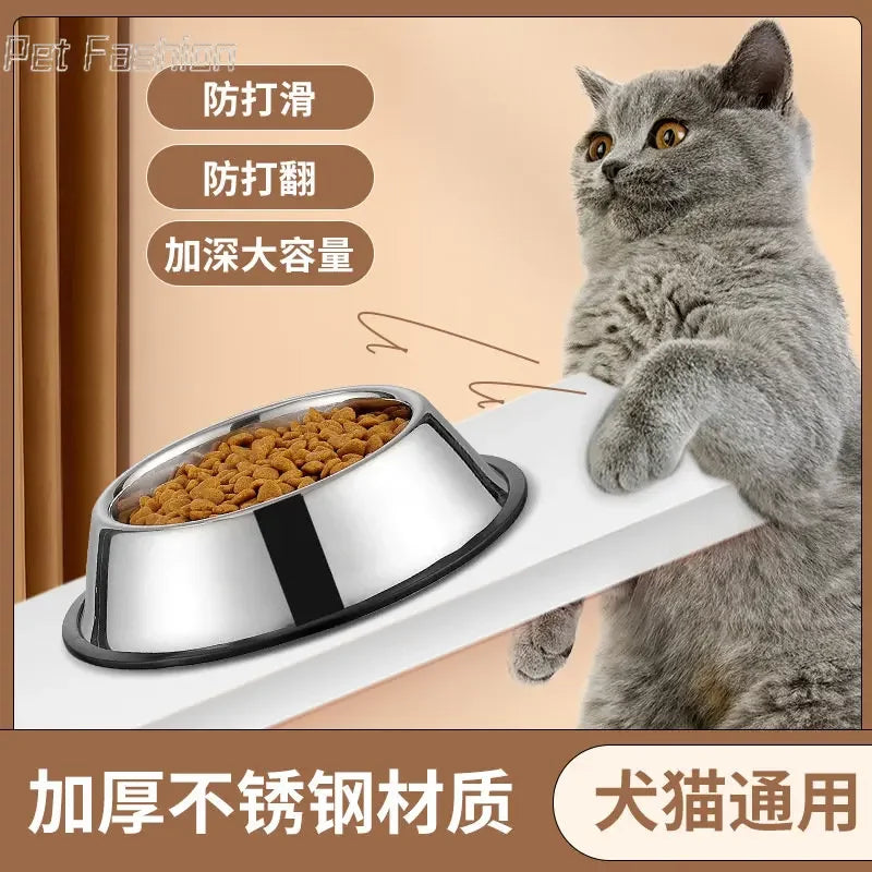 Stainless Steel Dog Bowl Anti-Gulping Slow Feeder Pet Friendly Supplies