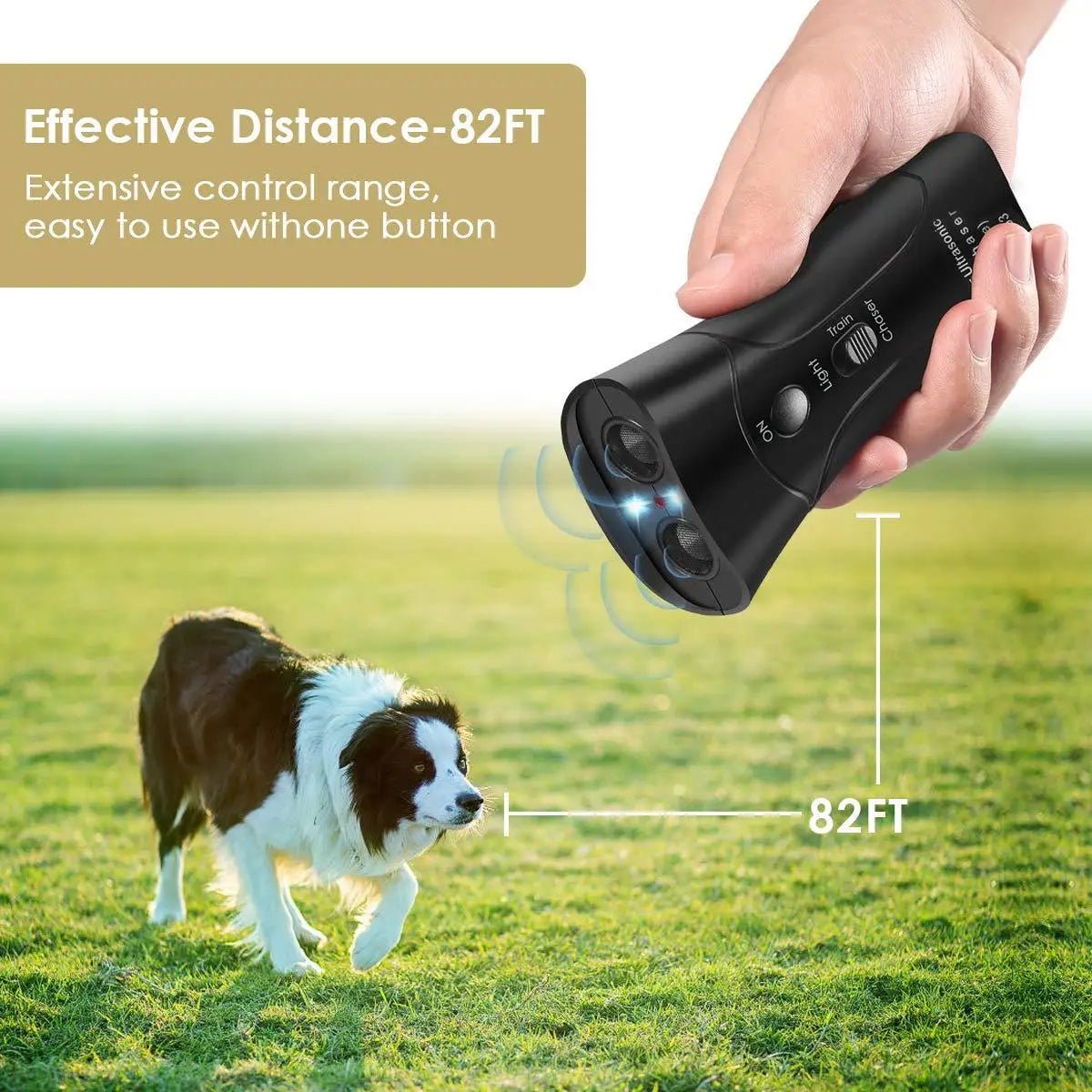 Ultrasonic Bark Deterrents Training Equipment with Flashlight Led Pet Friendly Supplies