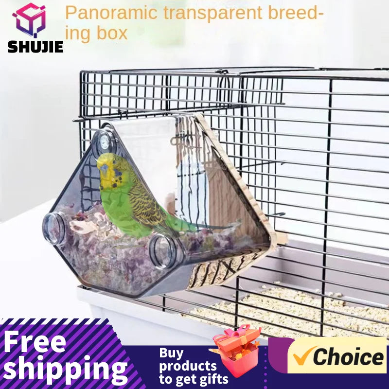 Transparent Bird Nest Breeding Box Cage Pet Friendly Supplies