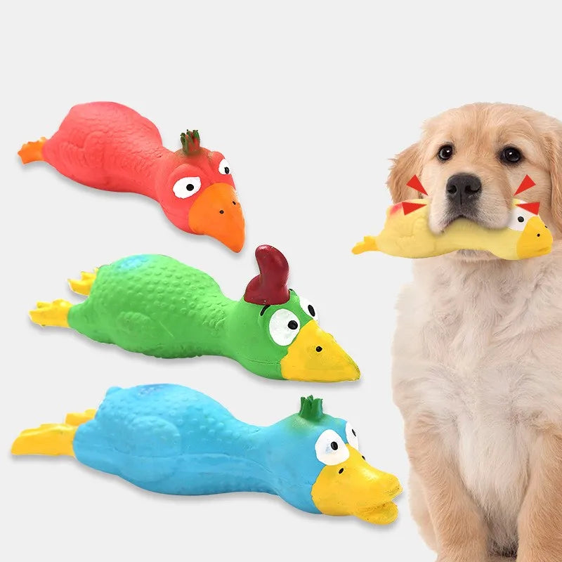 Cute Latex Chicken Shape Pet Squeak Toys Pet Friendly Supplies