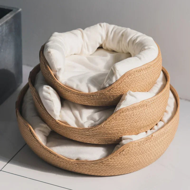 Bamboo Cozy Nest  Basket Pet Friendly Supplies