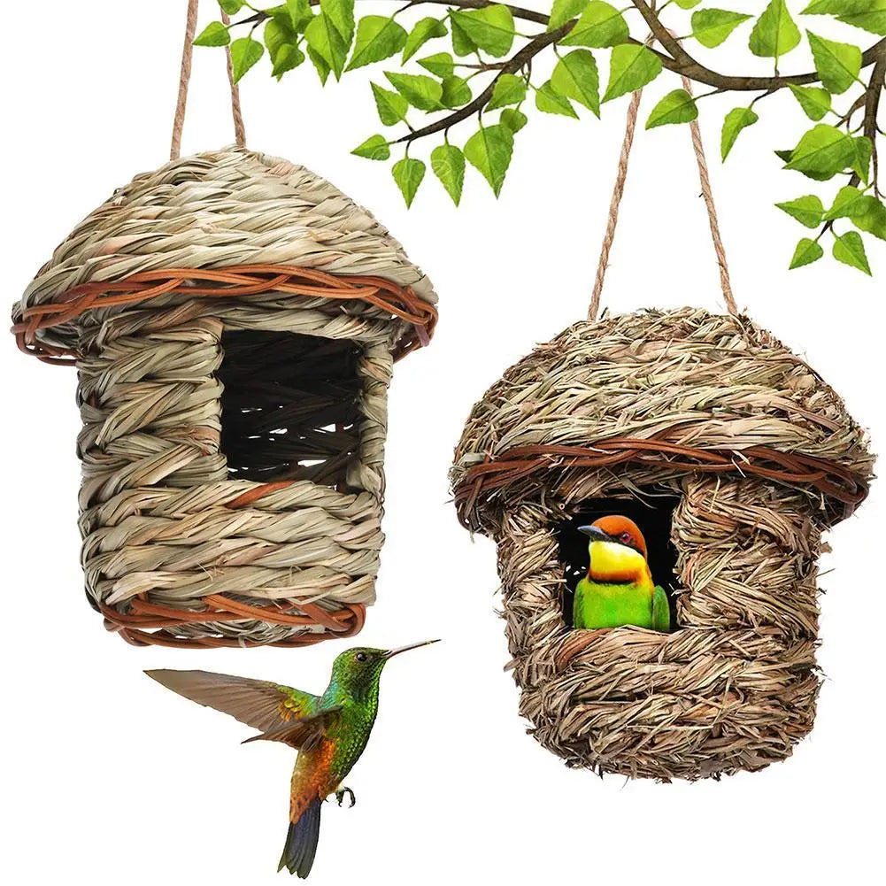 Handwoven Straw Bird Nest Pet Friendly Supplies