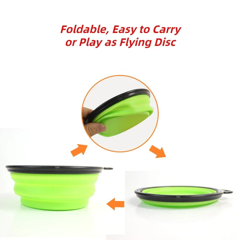 Large Collapsible Dog Folding Silicone Bowl