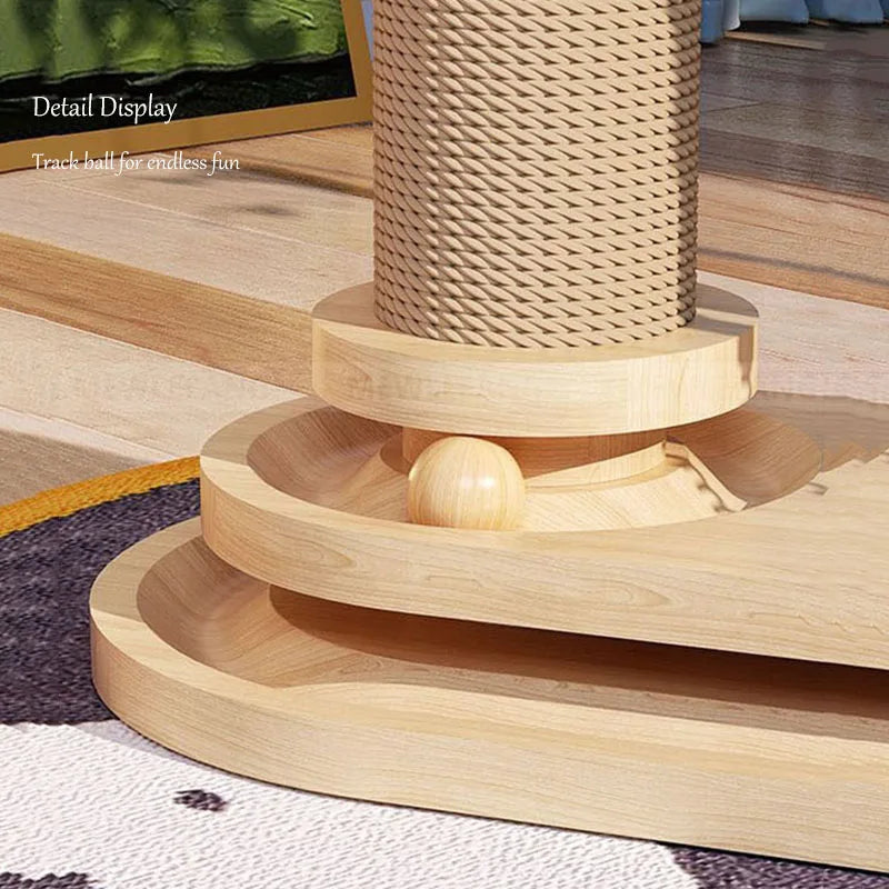 Solid Wood Turntable Scratch Pillar Board Pet Friendly Supplies