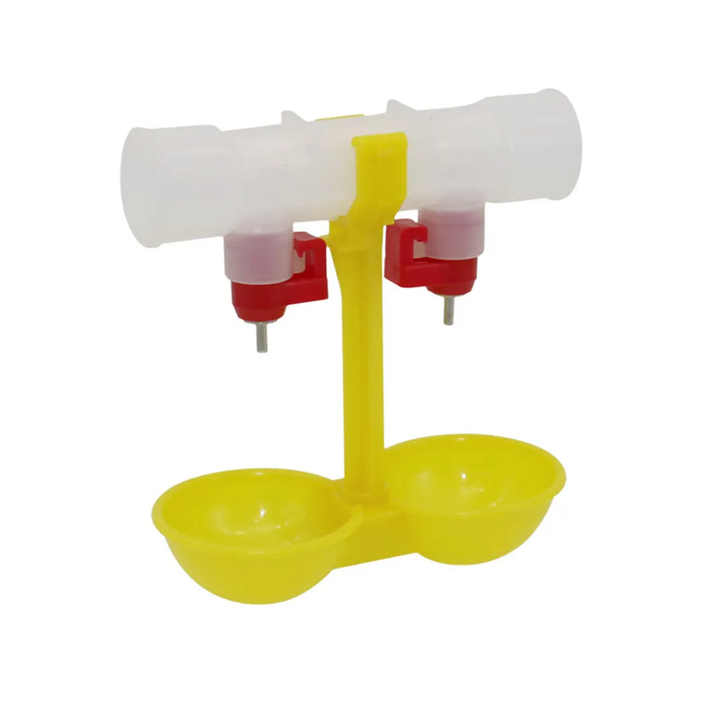 Chicken waterer double nipple drinker hanging cups Chicken Feeder farming equipment 10pcs - Pet Friendly Supplies