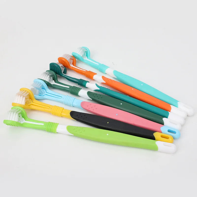 Three Sided Pet Toothbrush Pet Friendly Supplies