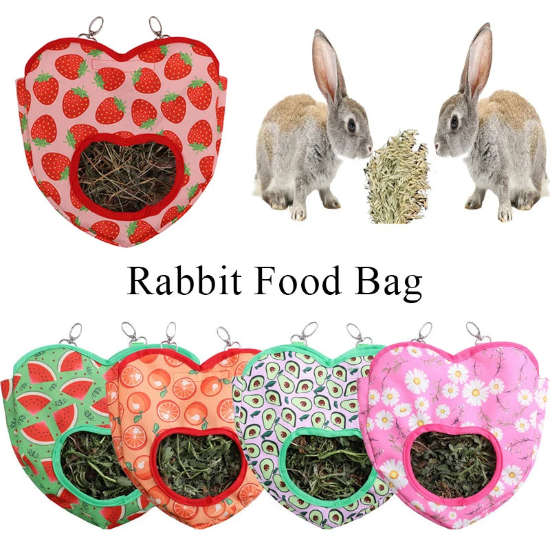 Heart-Shape Hay Bag Hanging Pouch Small Animals Feeder Pet Friendly Supplies