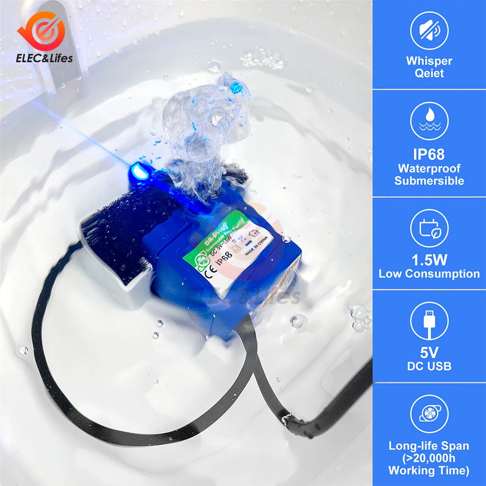 Water Pump LED Light Pet Drinking Fountain Pet Friendly Supplies