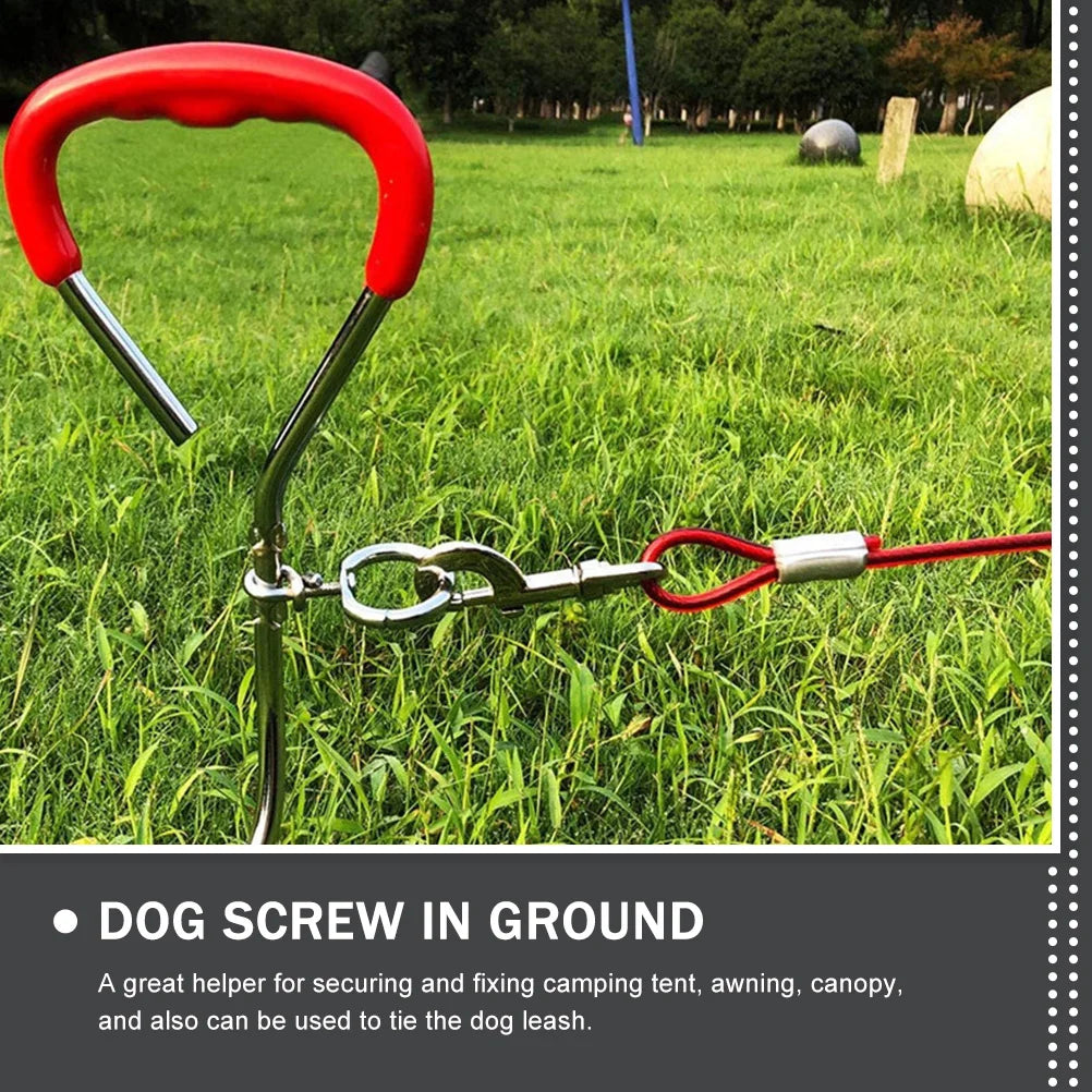 Dog Round Anchor Spiral Dog Stake For Yard Pet Friendly Supplies