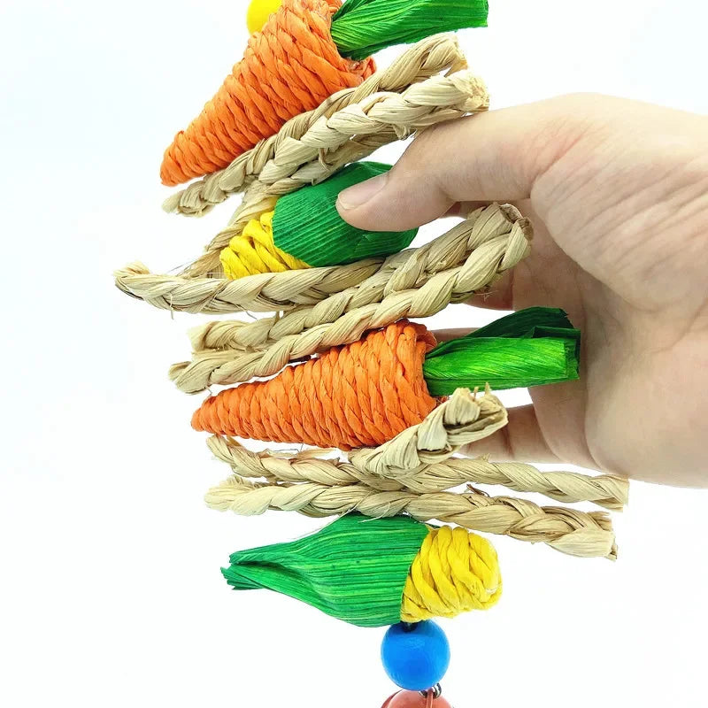 Wooden Bird Cage Hanging Toy - Pet Friendly Supplies