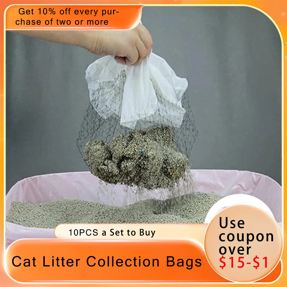 10pcs Reusable Cat Feces Filter Hands Free Pet Cat Excrement Liners Pet Friendly Supplies