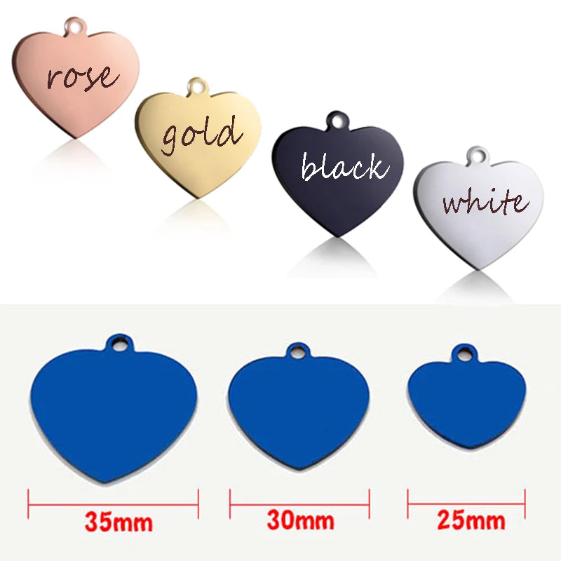 Personalised Dog ID Heart Tag Pet Friendly Supplies