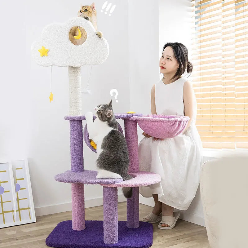 Condo Cat Climbing Tower Multi-layer With Hammock Pet Friendly Supplies