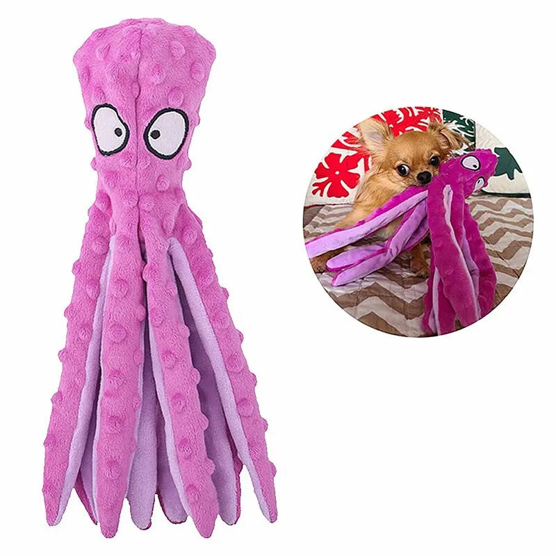 Plush Octopus Squeaky Dog Toy Pet Friendly Supplies