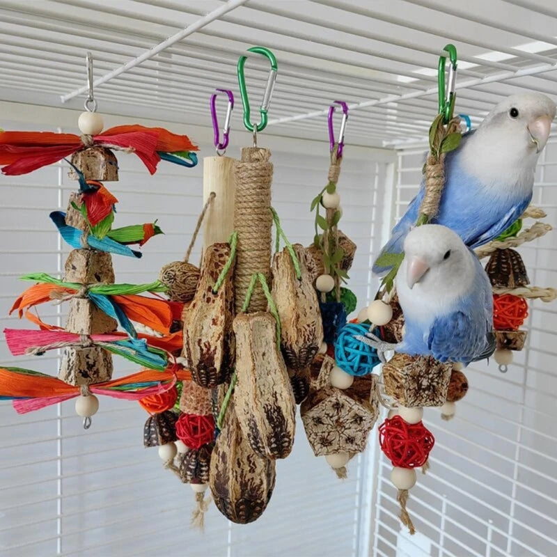 Bird Toy Natural Wooden Blocks For Bird Cage - Pet Friendly Supplies