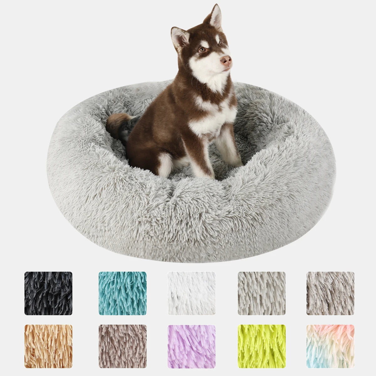 Fluffy Round Bed Pet Friendly Supplies