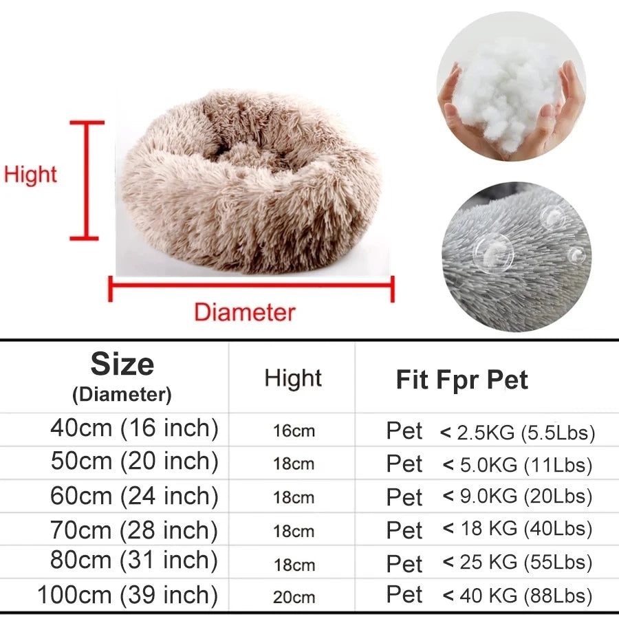 Fluffy Round Bed Pet Friendly Supplies