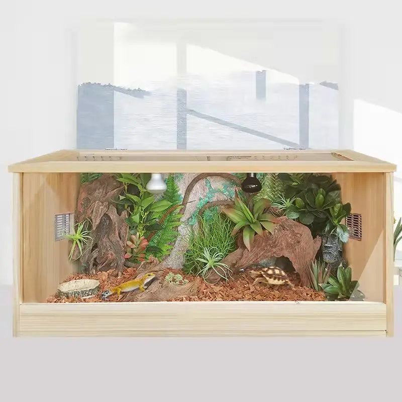 Beautiful Wooden Reptile Habitat Pet Friendly Supplies