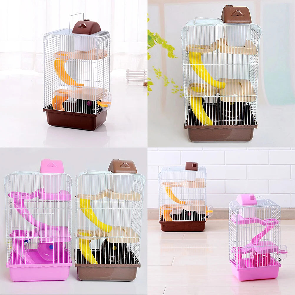 Portable Small Animal Cage Three Layer Travel Carrier Pet Friendly Supplies