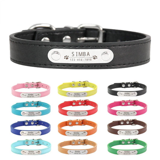 Personalized Leather Dog Collar Pet Friendly Supplies